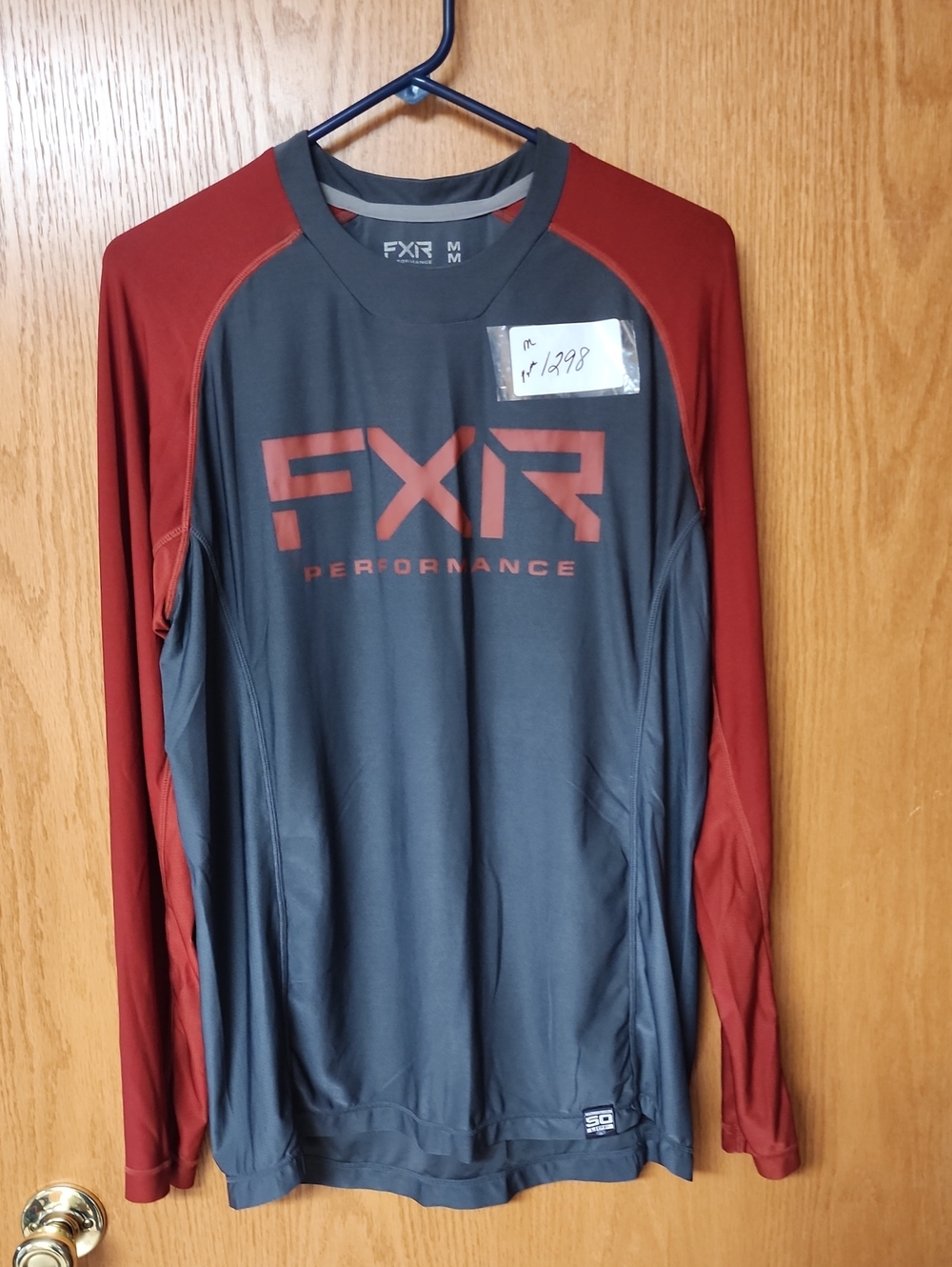 FXR Performance Long Sleeve Athletic Top - Charcoal & Rust mens M number 1298